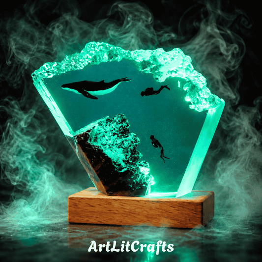 Deep Sea Diver Resin Lamp – Handmade LED Light