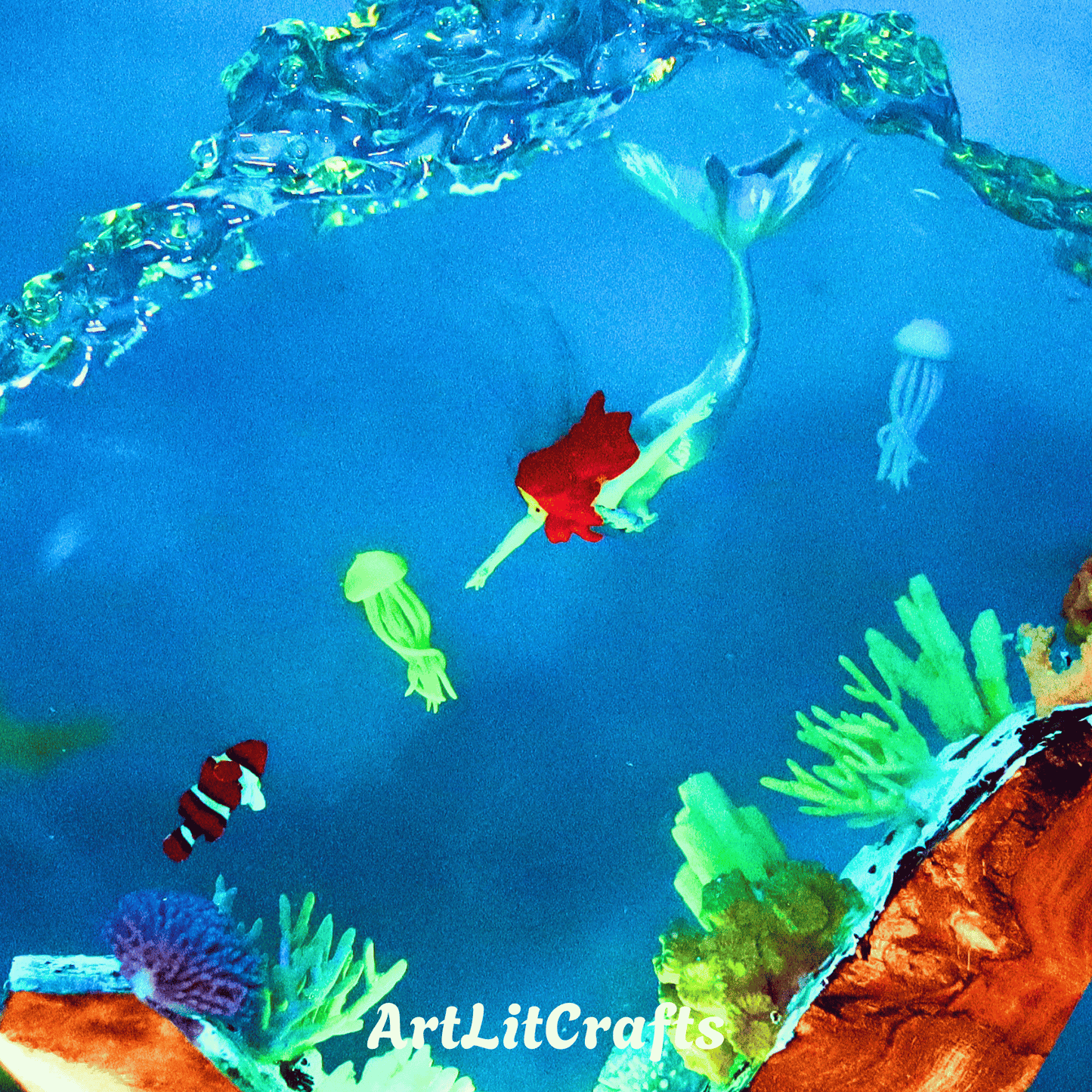 Epoxy Resin Mermaid Lamp – Ocean LED Night Light