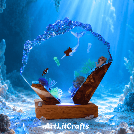 Epoxy Resin Mermaid Lamp – Ocean LED Night Light