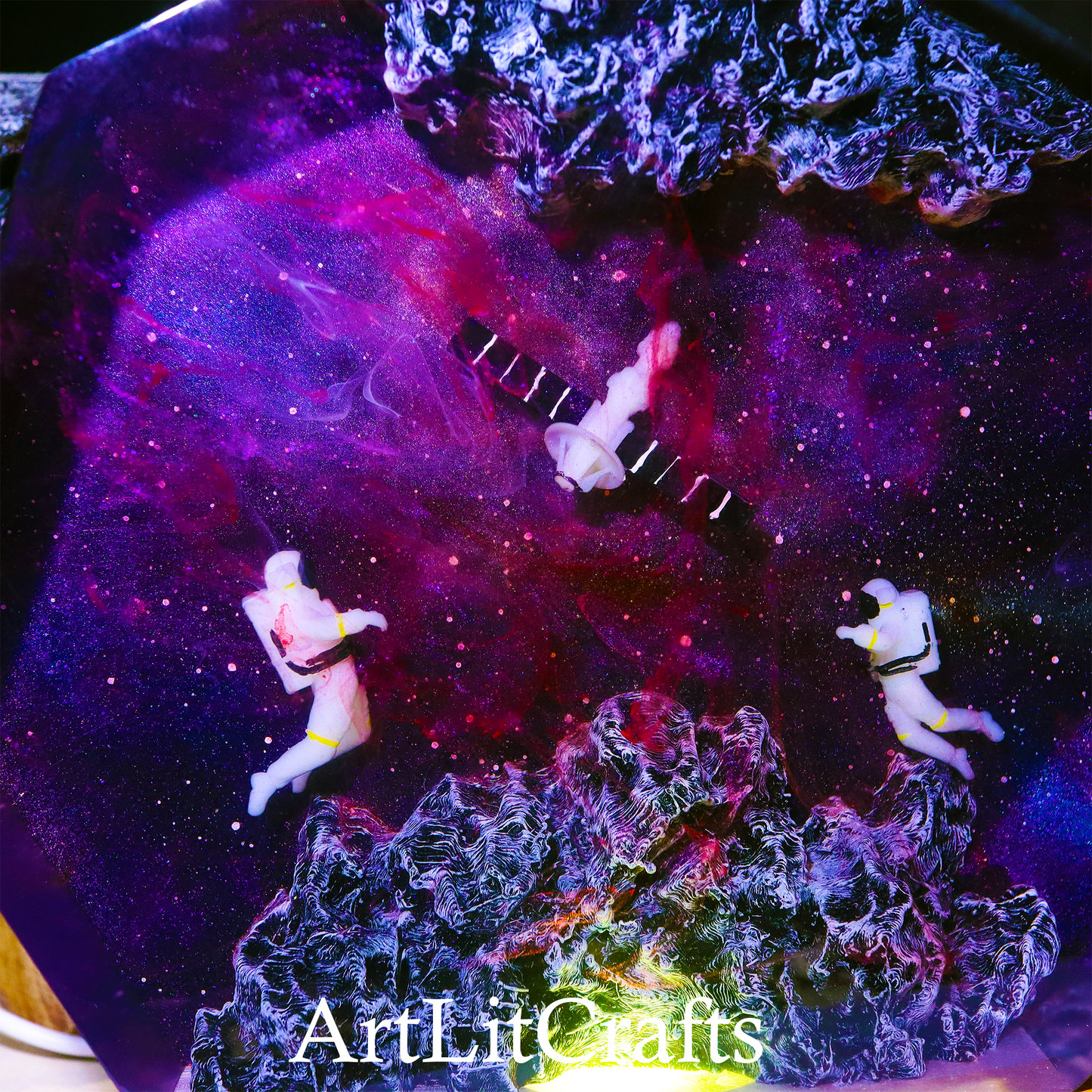 galaxy nebula resin lamp detailed cosmic artwork