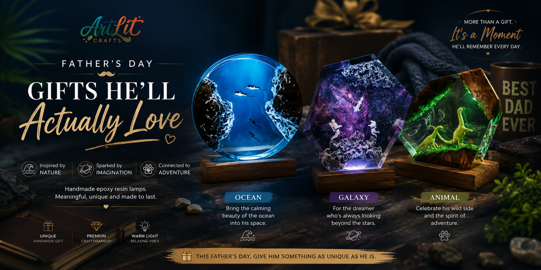 Father’s Day handmade epoxy resin lamp gift collection