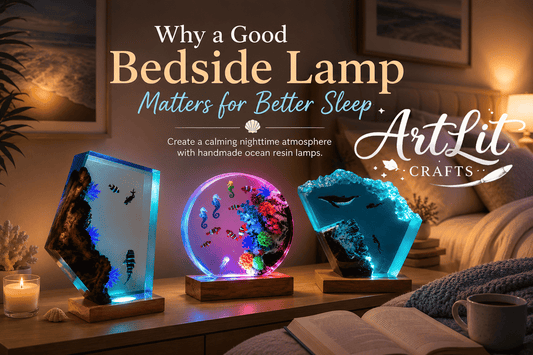 Ocean Epoxy Resin Lamp - the Perfect Bedside Companion