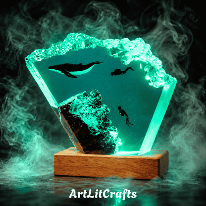Deep Sea Diver Resin Lamp – Handmade LED Light