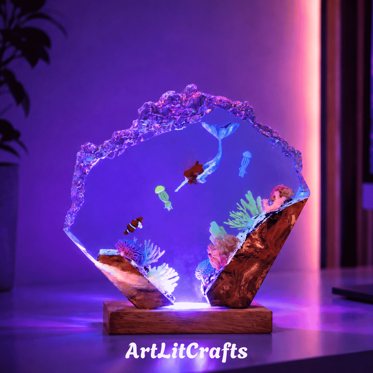 Epoxy Resin Mermaid Lamp – Ocean LED Night Light