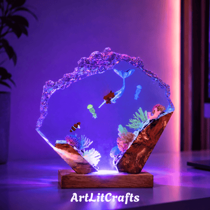 Epoxy Resin Mermaid Lamp – Ocean LED Night Light
