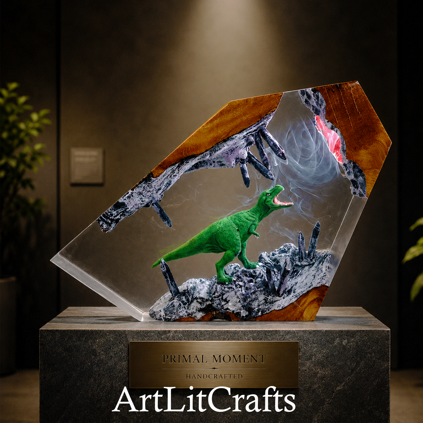 Dinosaur Resin Lamp – Handmade LED Light