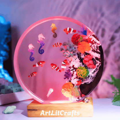 Ocean Seahorse Resin Lamp – Handmade Night Light