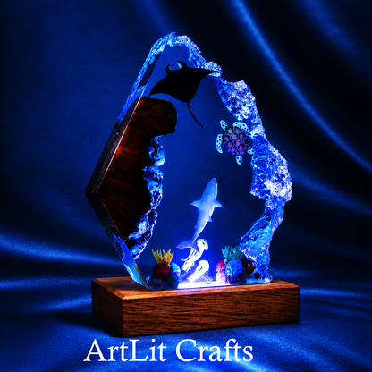 Ocean Reef Adventure Resin Lamp