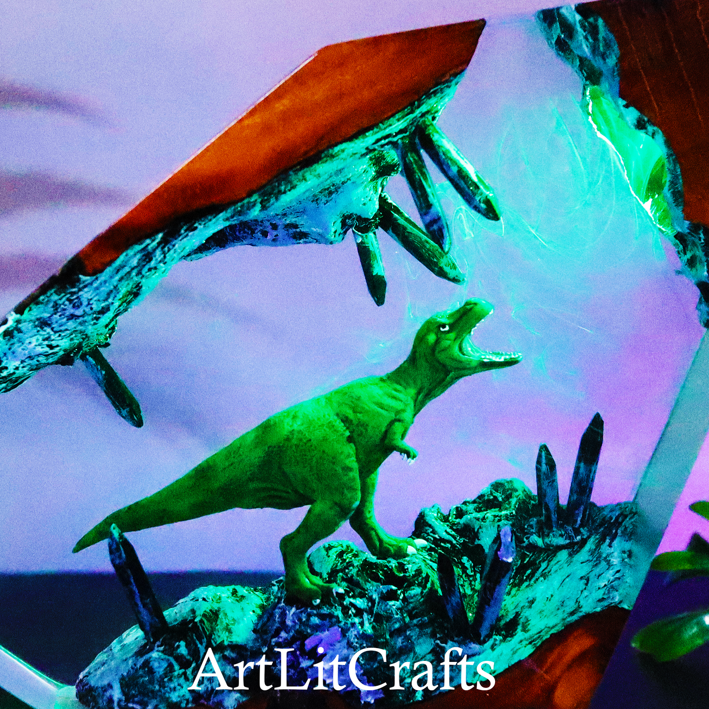 Dinosaur Resin Lamp – Handmade LED Light