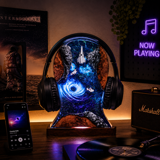 Galaxy Aircraft Headphone Stand Resin Lamp