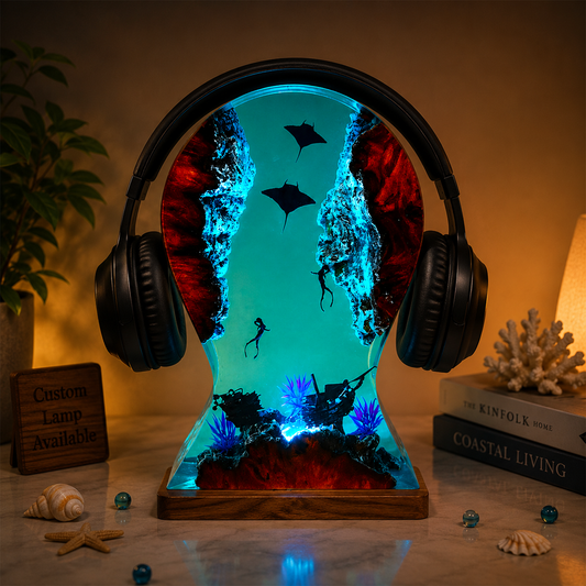 Stingray Headphone Stand Resin Lamp