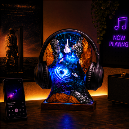 Galaxy Aircraft Headphone Stand Resin Lamp