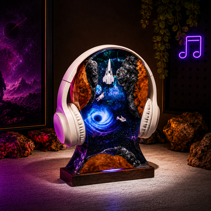 Galaxy Aircraft Headphone Stand Resin Lamp