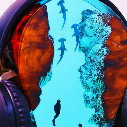 Hammerhead Shark Headphone Stand Resin Lamp