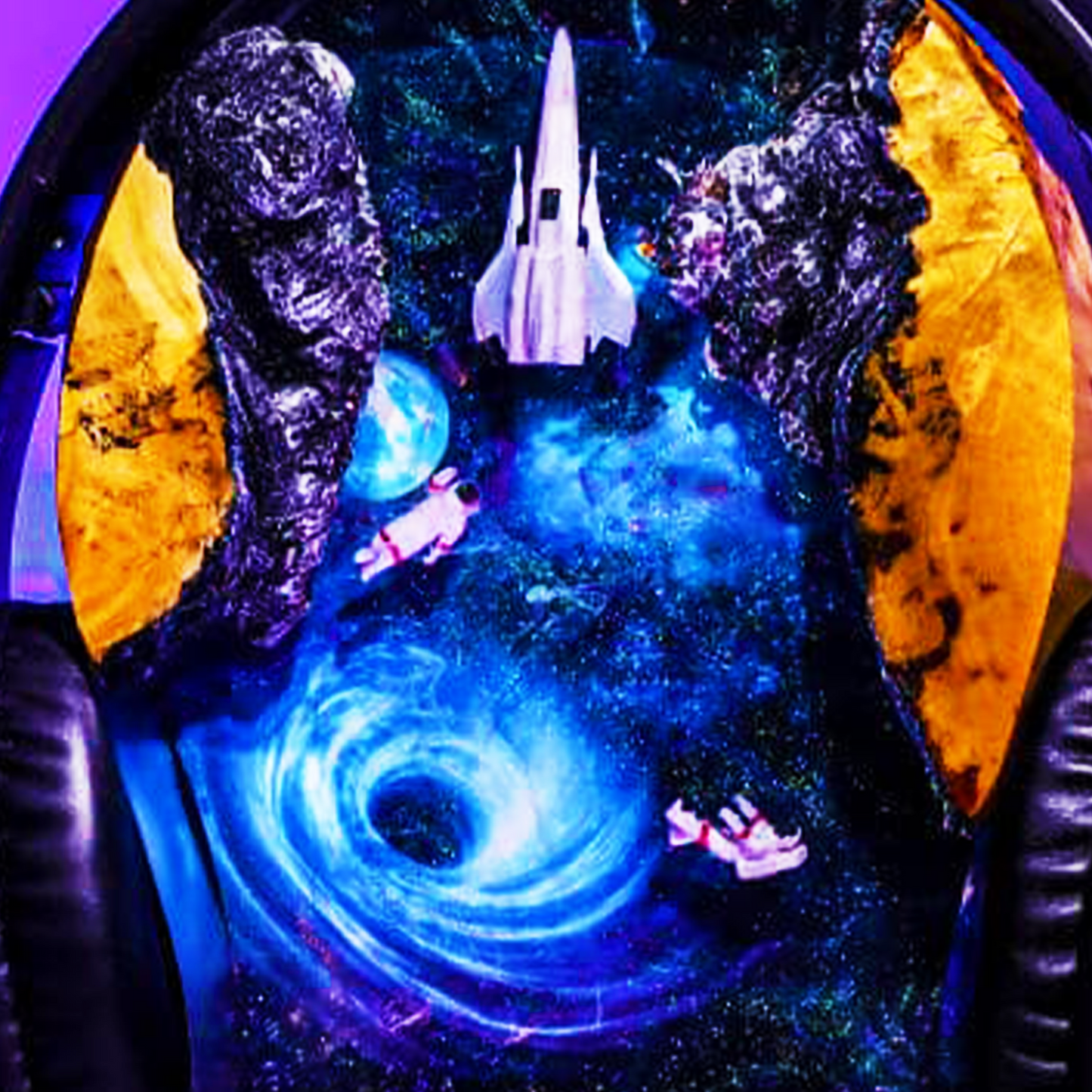 Galaxy Aircraft Headphone Stand Resin Lamp