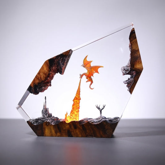 Fire Dragon Epoxy Resin Lamp