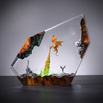Fire Dragon Epoxy Resin Lamp