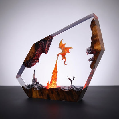 Fire Dragon Epoxy Resin Lamp