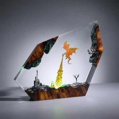 Fire Dragon Epoxy Resin Lamp