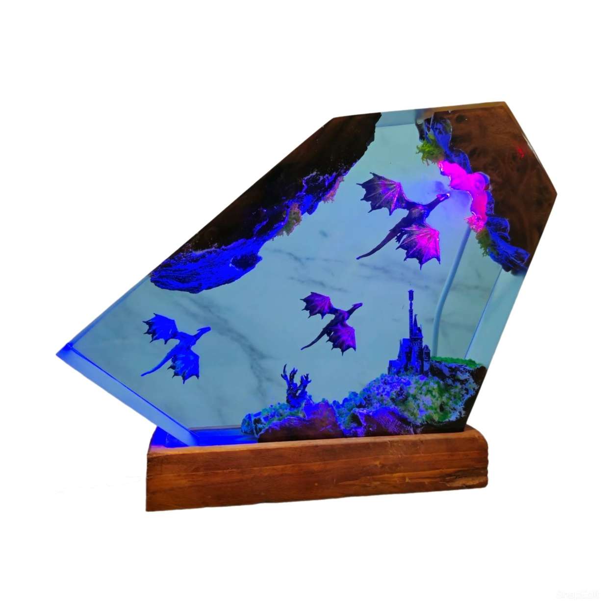 Fire Dragon and Ice Dragon Resin Lamp – ArtLitCraft Store