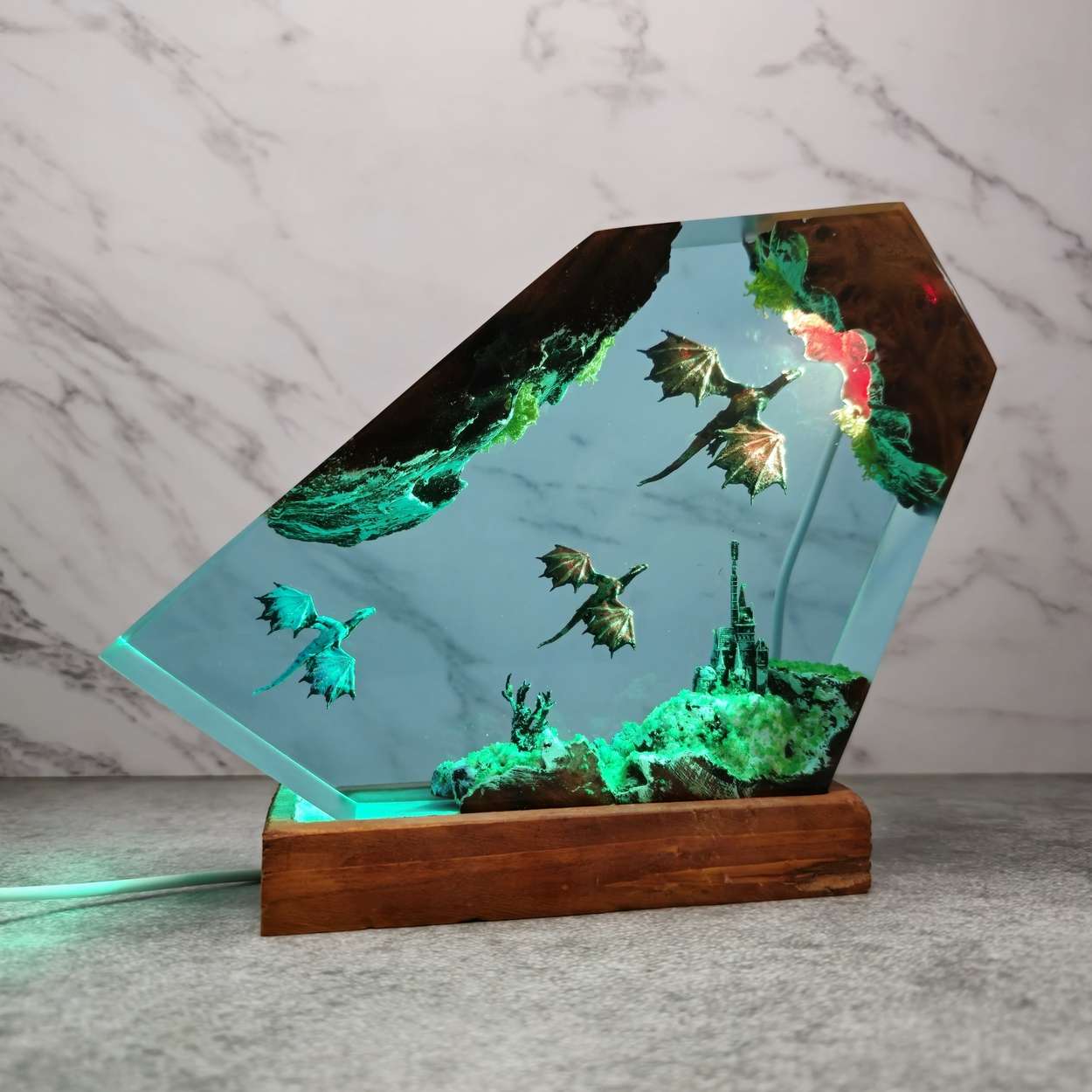 Fire Dragon and Ice Dragon Resin Lamp – ArtLitCraft Store