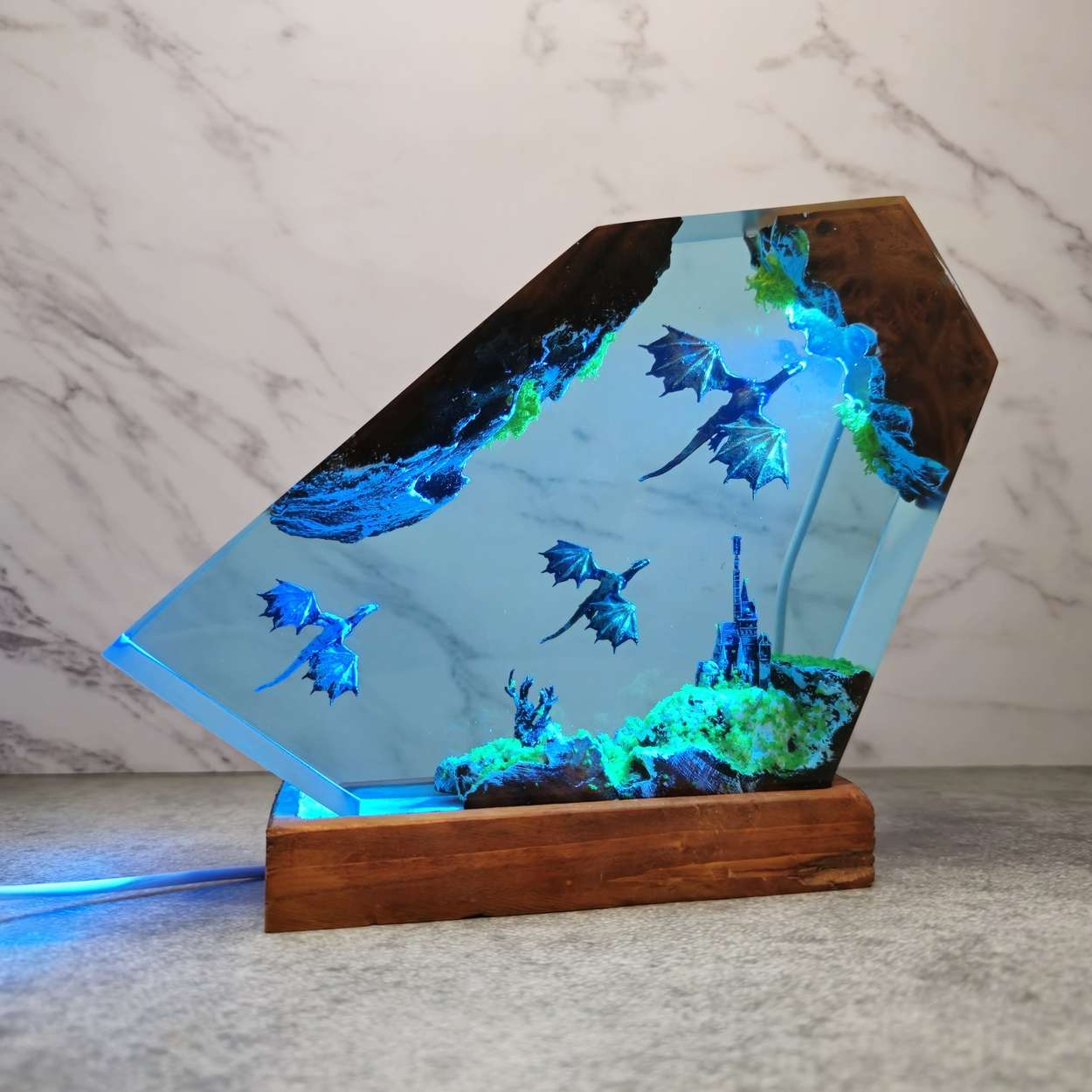 Fire Dragon and Ice Dragon Resin Lamp – ArtLitCraft Store
