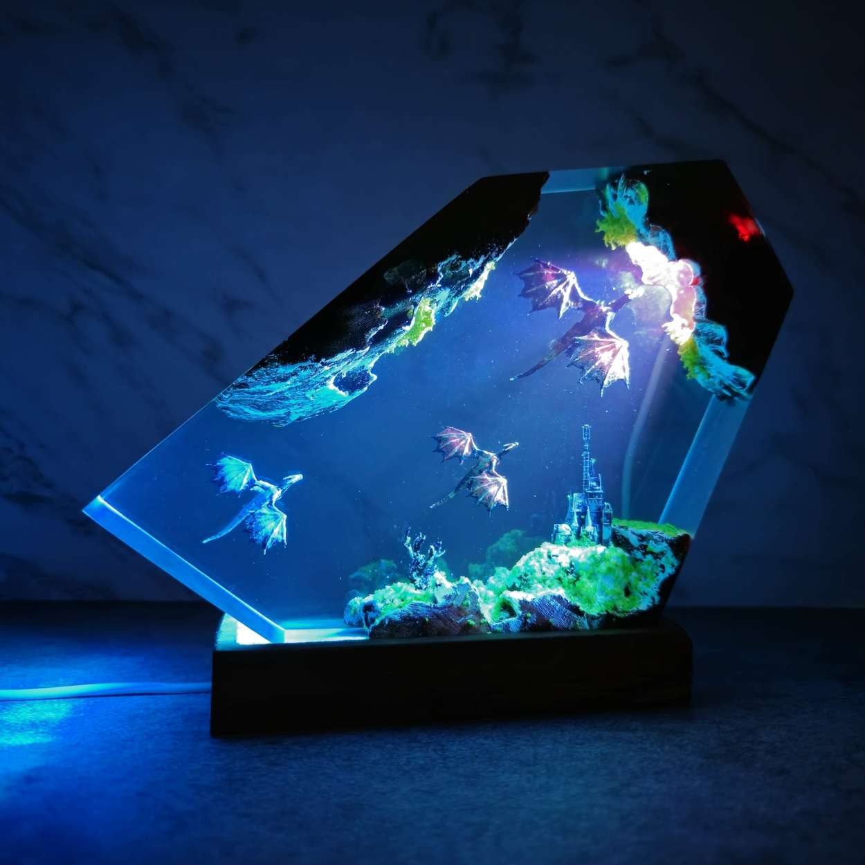 Fire Dragon and Ice Dragon Resin Lamp – ArtLitCraft Store
