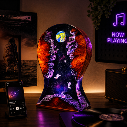 Astronaut & Moon Headphone Stand Resin Lamp