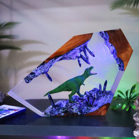 Dinosaur Resin Lamp – Handmade LED Light