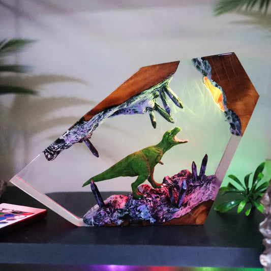 Dinosaur Resin Lamp – Handmade LED Light
