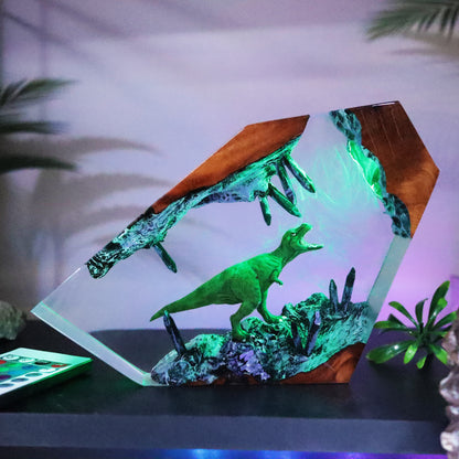 Dinosaur Resin Lamp – Handmade LED Light