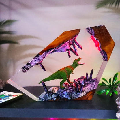 Dinosaur Resin Lamp – Handmade LED Light