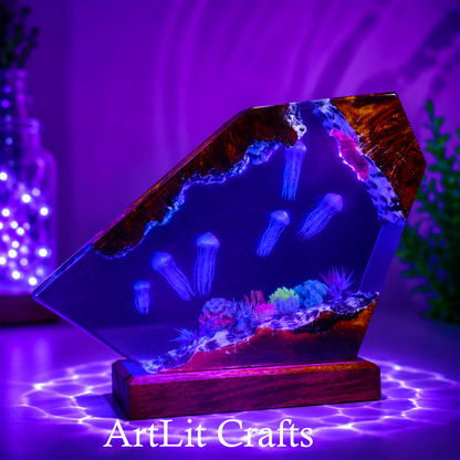 deep-sea-jellyfish-resin-art, branded 'ArtLit Crafts'.