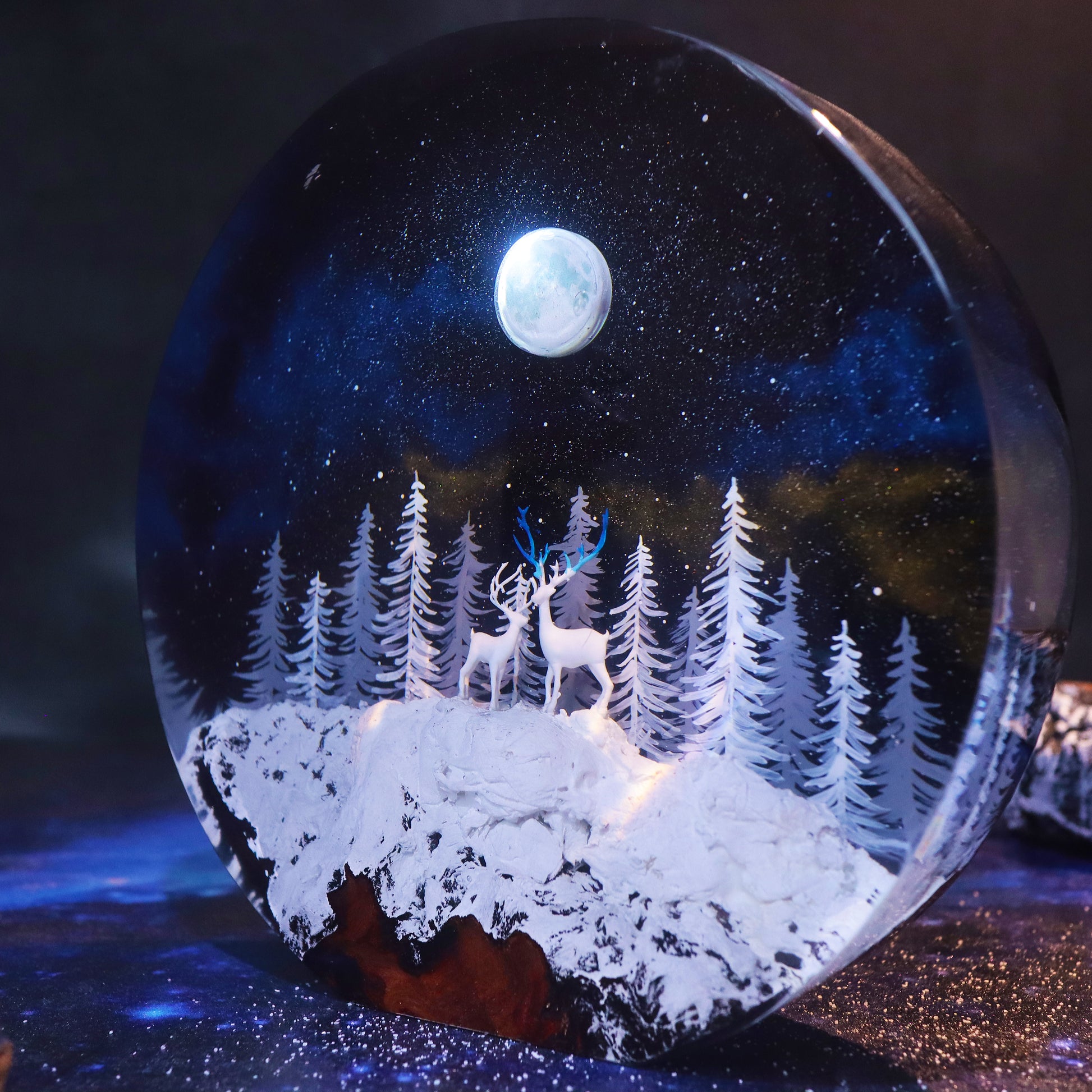 moonlight resin lamp soft glow night light decor