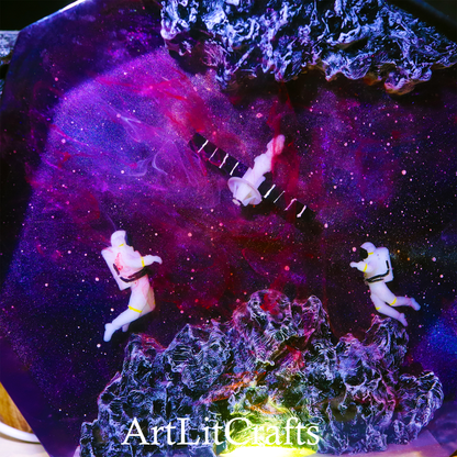 galaxy nebula resin lamp detailed cosmic artwork