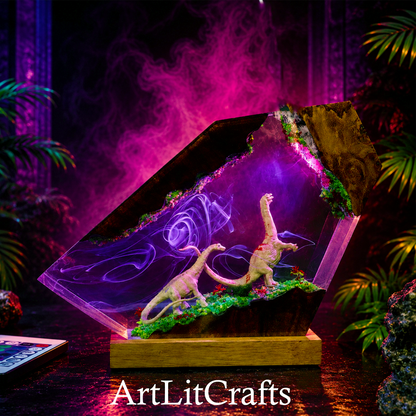 Alt Tag:
RGB dinosaur resin lamp multicolor lighting effect