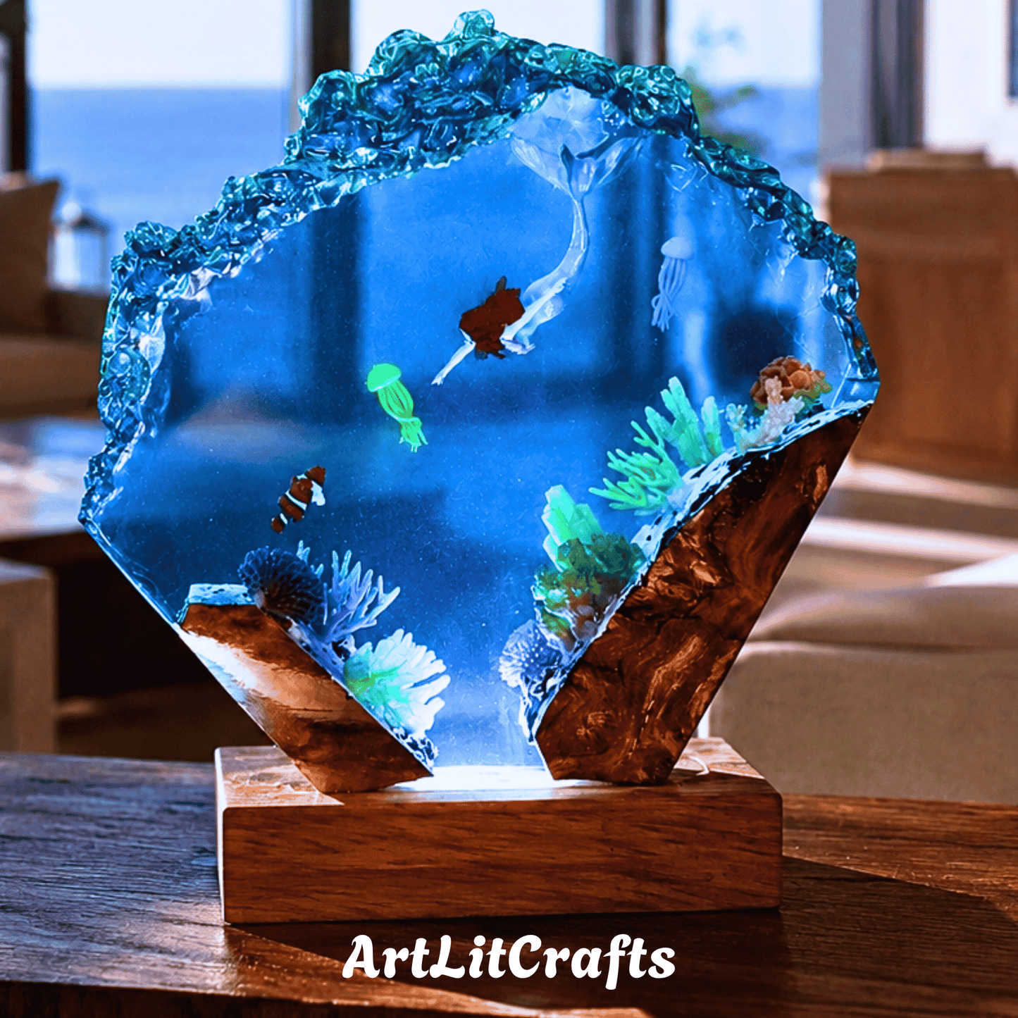 Epoxy Resin Mermaid Lamp – Ocean LED Night Light