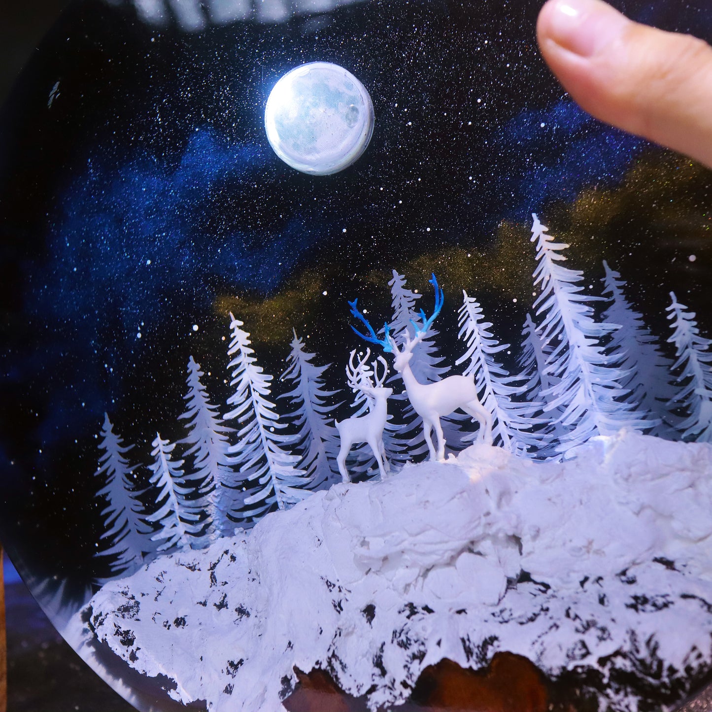 forest resin lamp in real room decor customer photo
