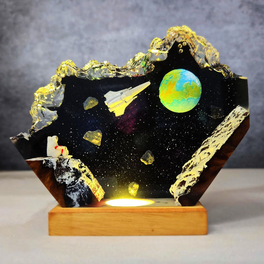 Astronaut Space Shuttle Resin Lamp